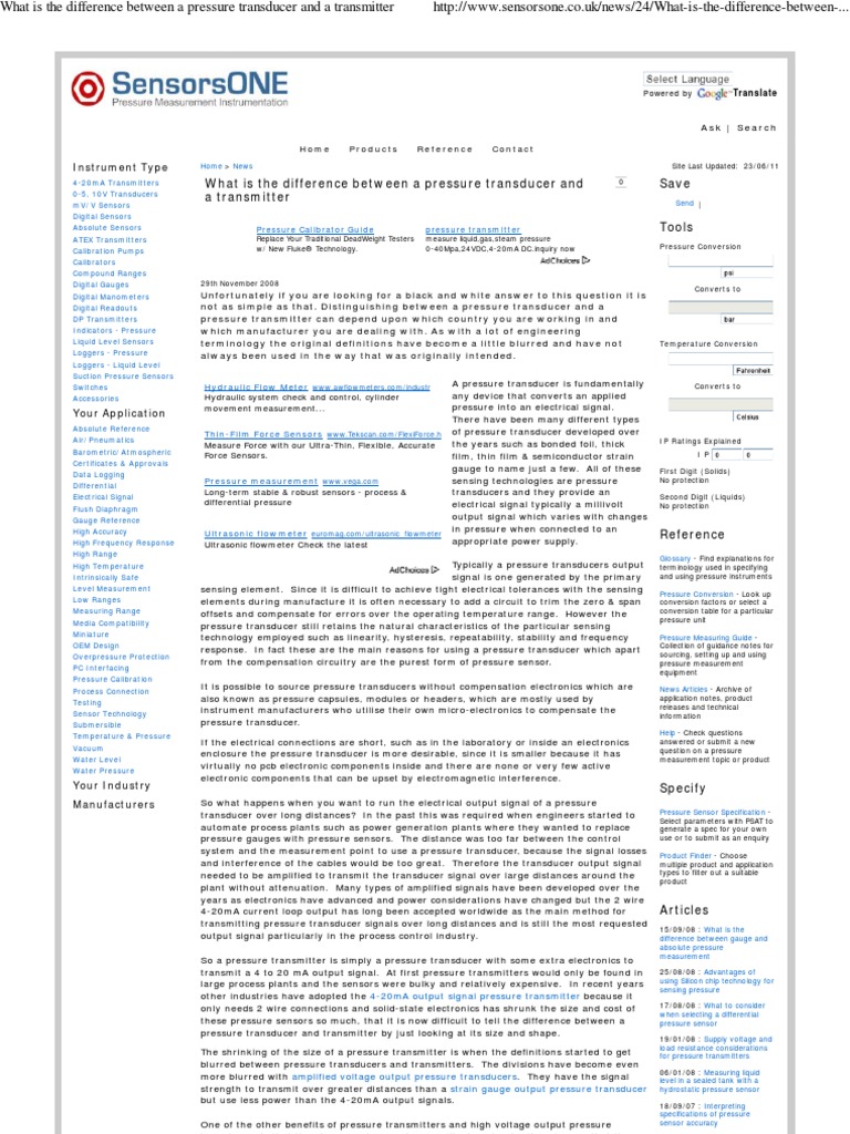What Is The Difference Between A Pressure Transducer and A Transmitter