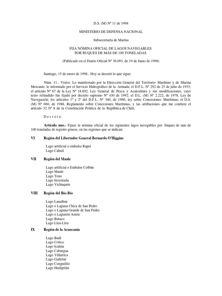 Ds 11 lagos navegables pdf am rica del sur chile