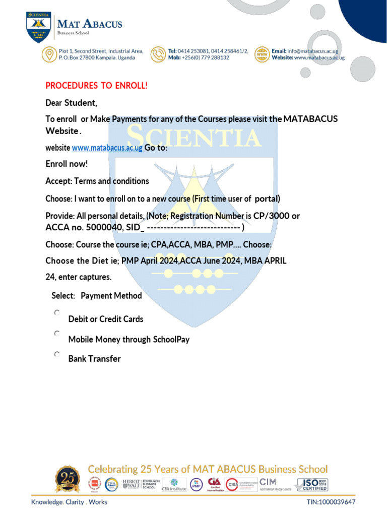 How To Enroll To Mat Abacus Business School Download Free Pdf