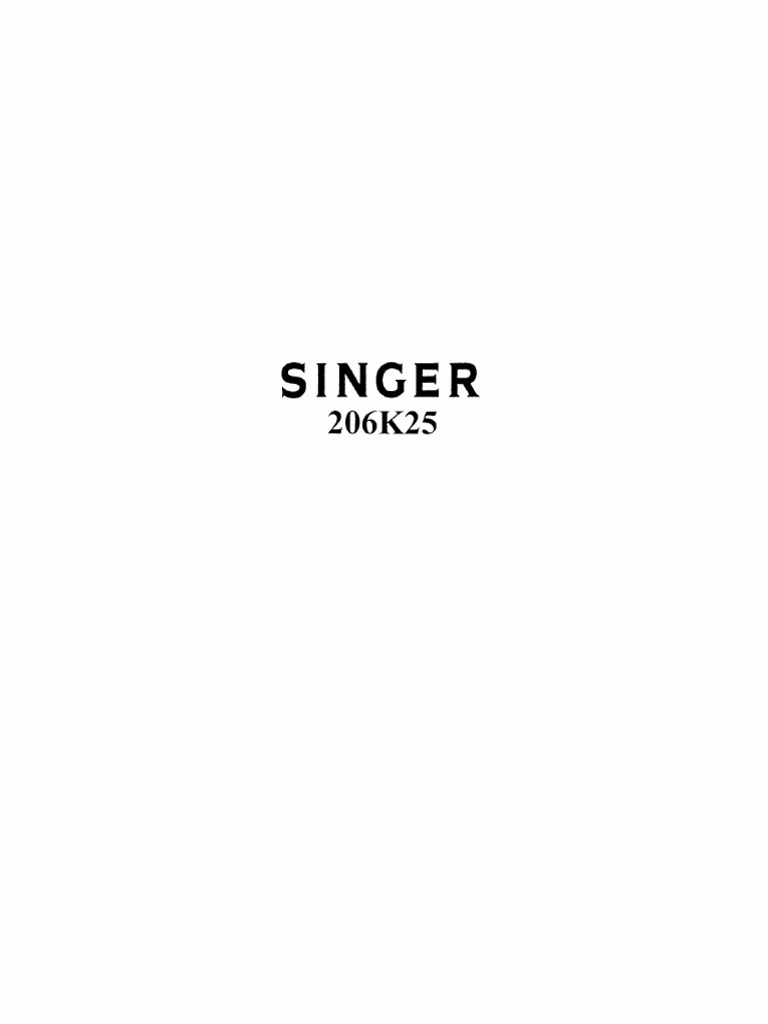 Singer 206K25 Service Manual | PDF