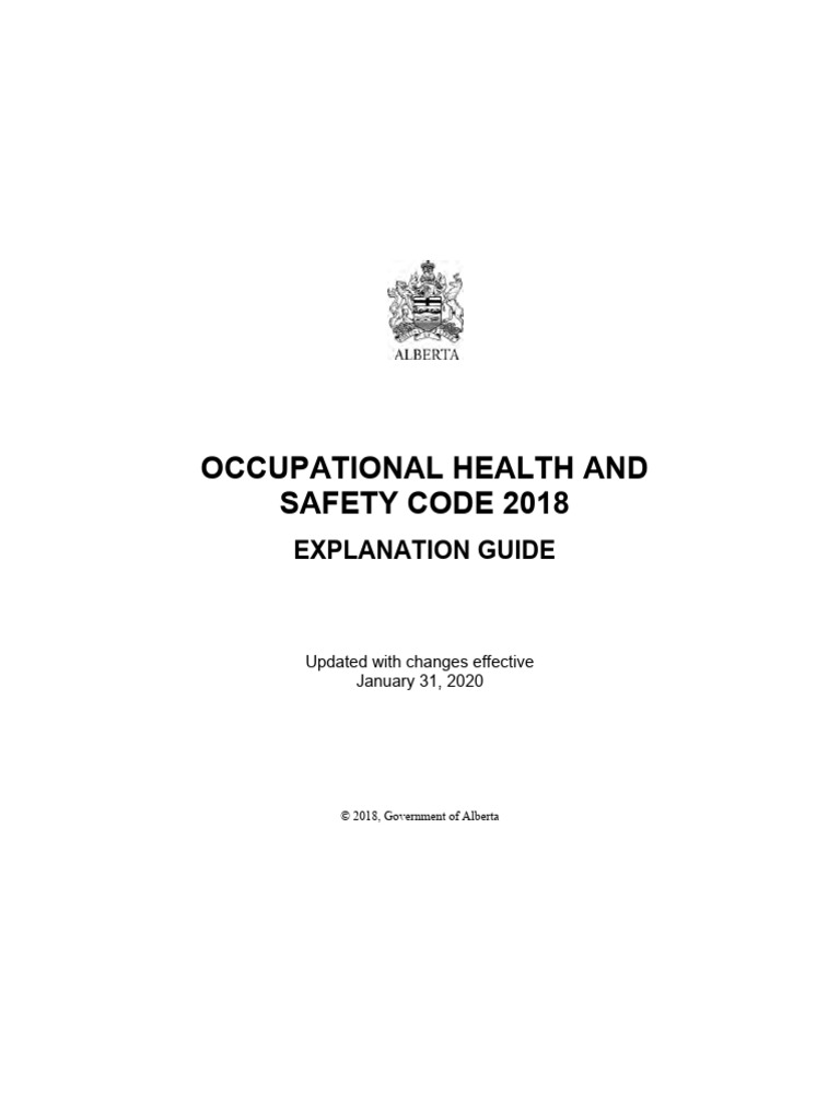 Occupational Health and Safety Explanation Guide Alberta PDF