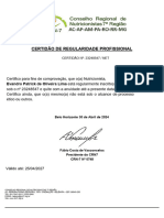 Certidão de Regularidade - Nutricionista -  Evandro Patrick de Oliveira Lima