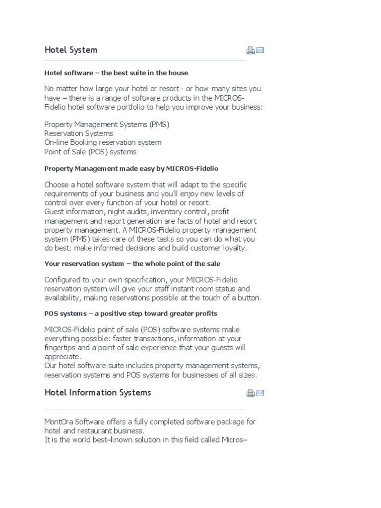 Hotel System PDF Point Of Sale Hotel
