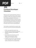 Frontend Developer Checklist