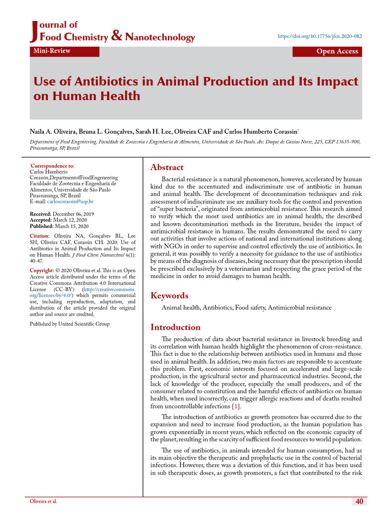 Antibiotics in Animals-Oliveira | PDF | Antimicrobial Resistance ...