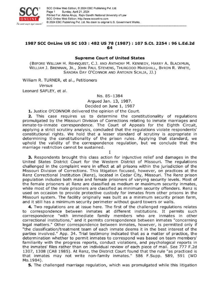 Turner V Safley PDF