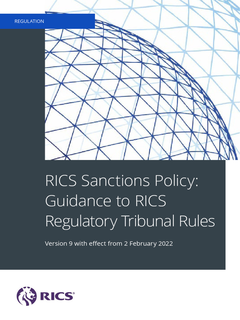 Rics Sanctions Policy Guidance To Rics Regulatory Tribunal Rules | PDF ...