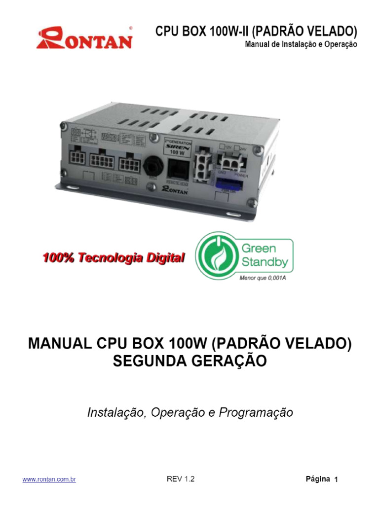 MANUAL CPU BOX 100W (PADRÃO VELADO) SEGUNDA GERAÇÃO - PDF | PDF