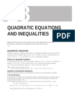 Quadratic Equations and Inequalities