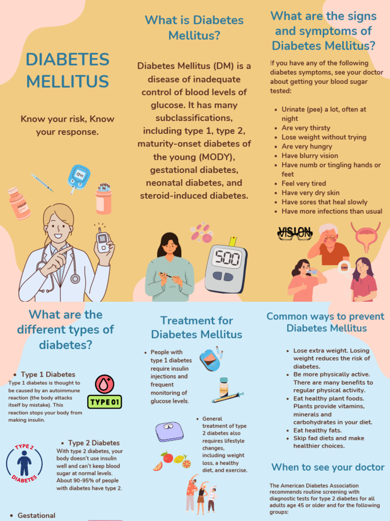 Blue Orange Creative Diabetes Trifold Brochure Download Free PDF