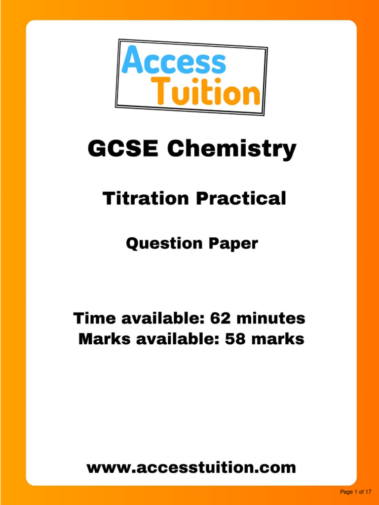 Titration Practical QP | PDF | Acid | Chemistry