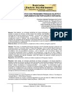 Estudo Contrastivo Dos Pronomes Pessoais Sujeito e Dos Dos Pronomes Complemento Em Portugues e Espanhol