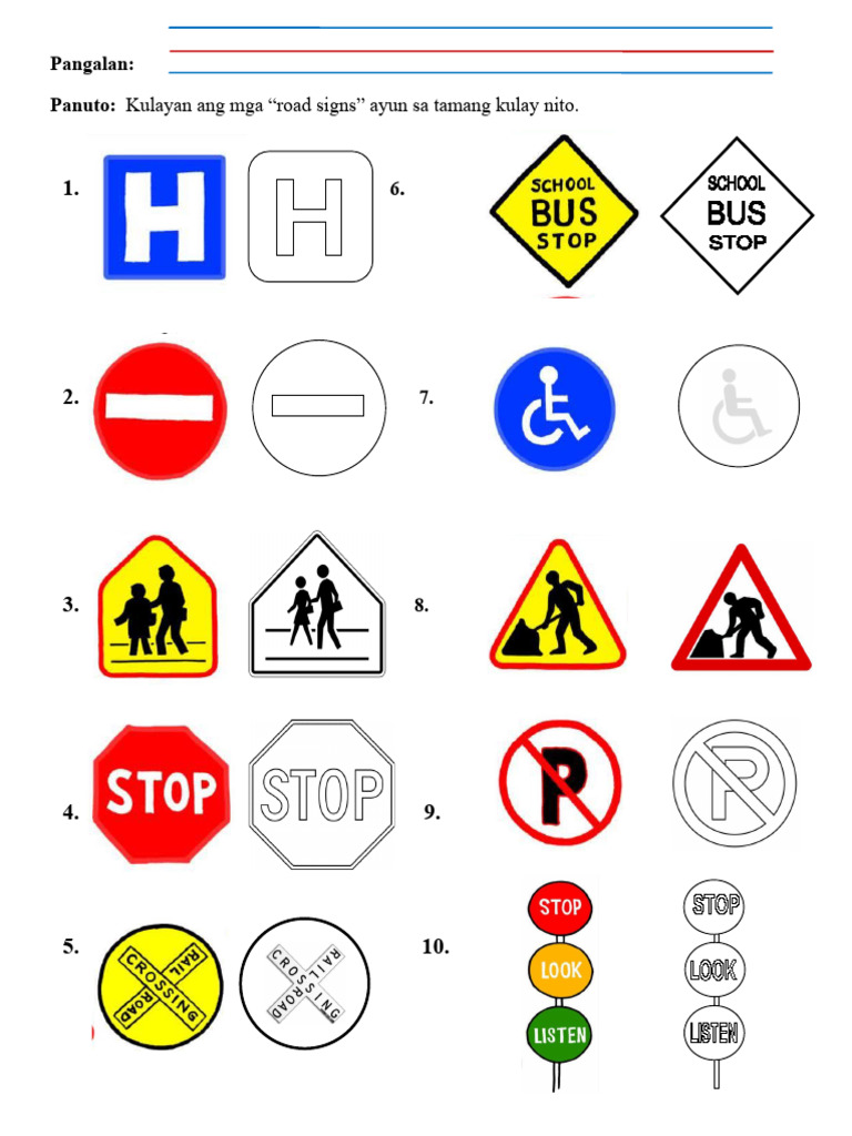 Week-28-Road-Sign-Coloring | PDF