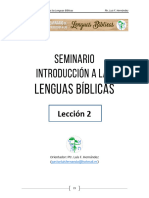 Lección 2 - Seminario Introducción a las Lenguas Bíblicas