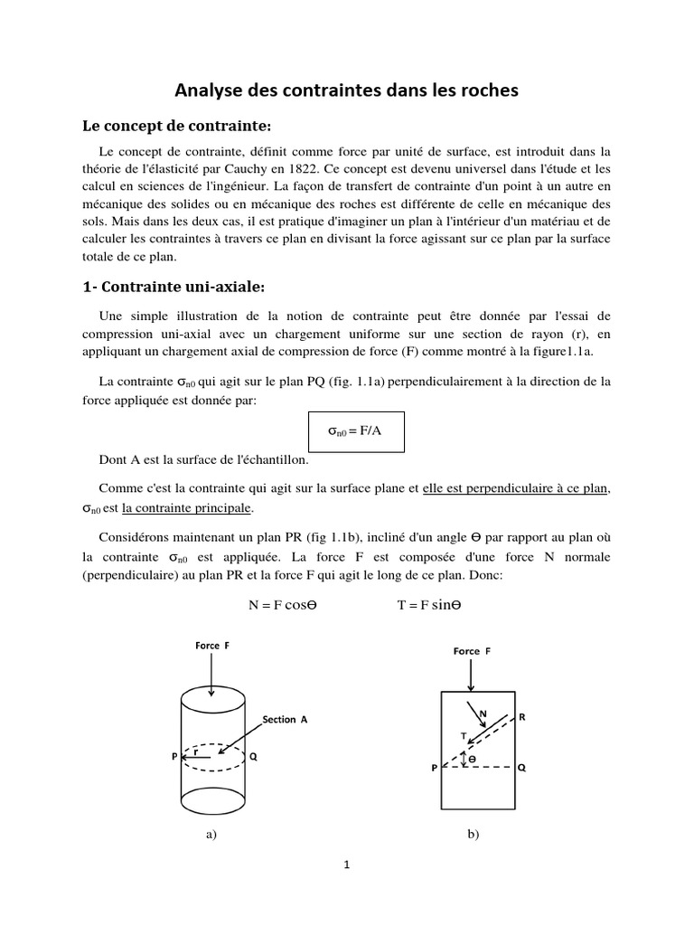 Analyse des contraintes dans les roches | PDF | Contrainte de ...