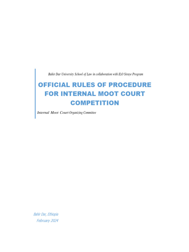 Bahir Dar University Moot Court Rules | PDF | Complai…