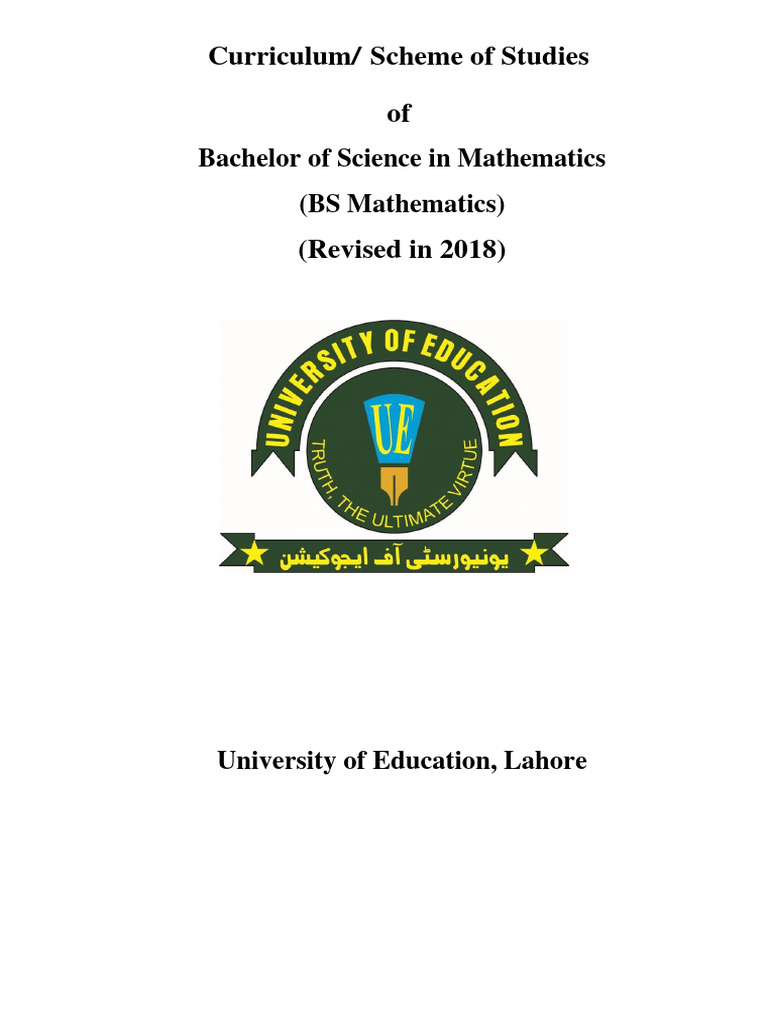 BS Mathematics Curriculum | PDF | Derivative | Function (Mathematics)