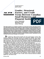 Gender, Structural Factors, and Credit Terms Between Canadian Small Businesses and Financial Institutions