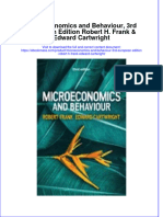 Read Online Textbook Microeconomics and Behaviour 3Rd European Edition Robert H Frank Edward Cartwright Ebook All Chapter PDF