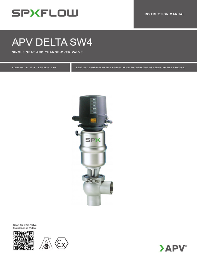 APV Delta SW4 Valve Instruction Manual | PDF | Valve | Actuator