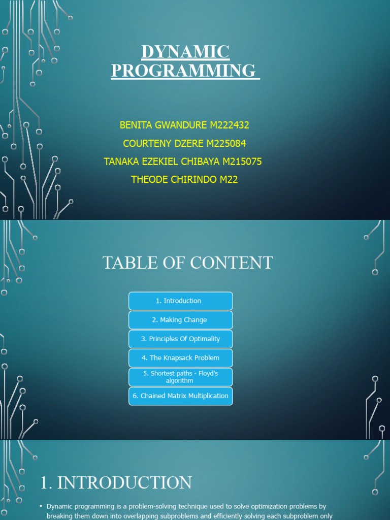 Dynamic Programming Presentation (Autosaved) | PDF | Dynamic ...