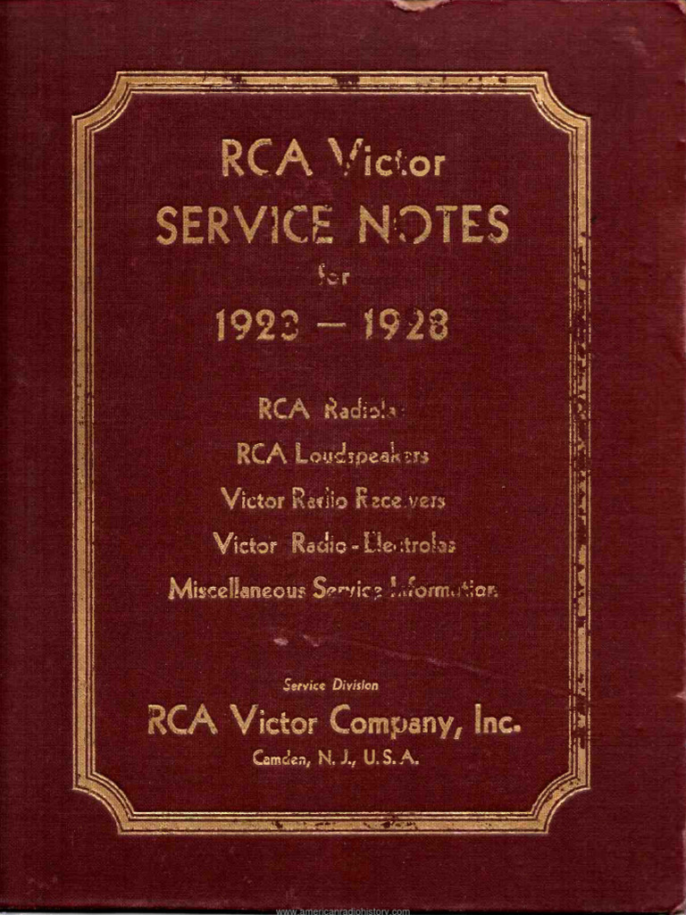 RCA Victor 1935 Service Notes Overview | PDF | Electronic Oscillator ...
