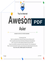 Google Interland Asier Certificate of Awesomeness