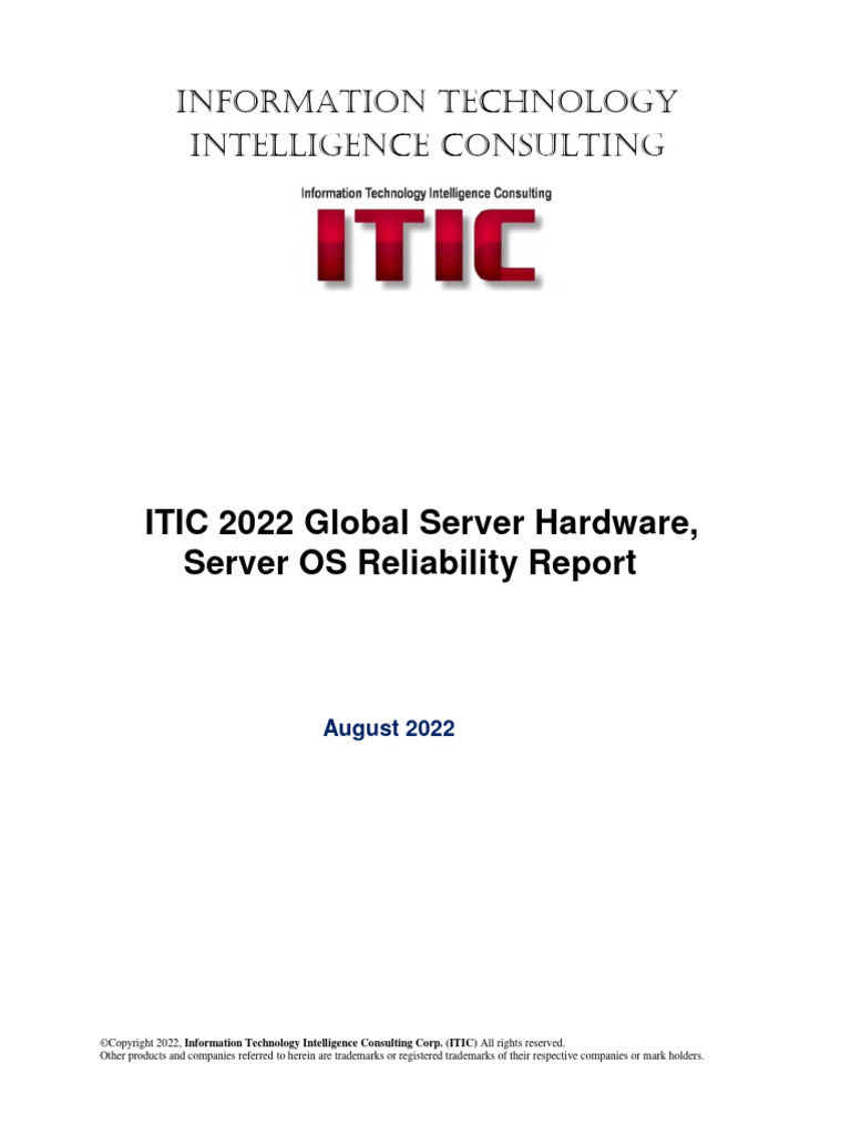ITIC 2022 Global Server Hardware, Server OS Reliability Report | PDF ...