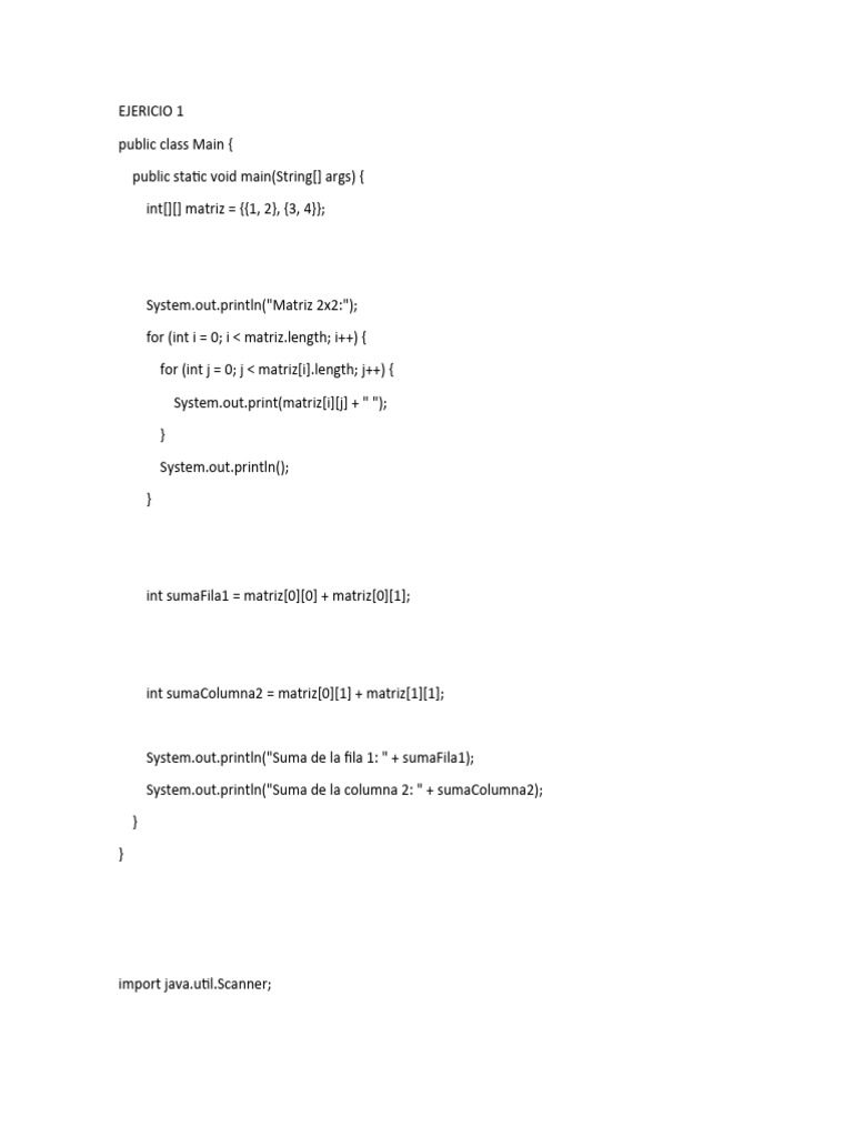 Ejercicios de Programación en Java | PDF | Programación de computadoras ...