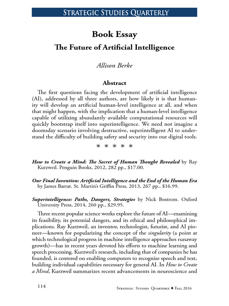The Future of Artificial Intelligence Allison Berke | PDF | Artificial ...