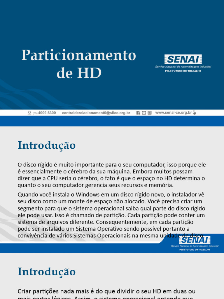 Guia de Particionamento de HD | PDF | Sistema de arquivo | Drive de ...