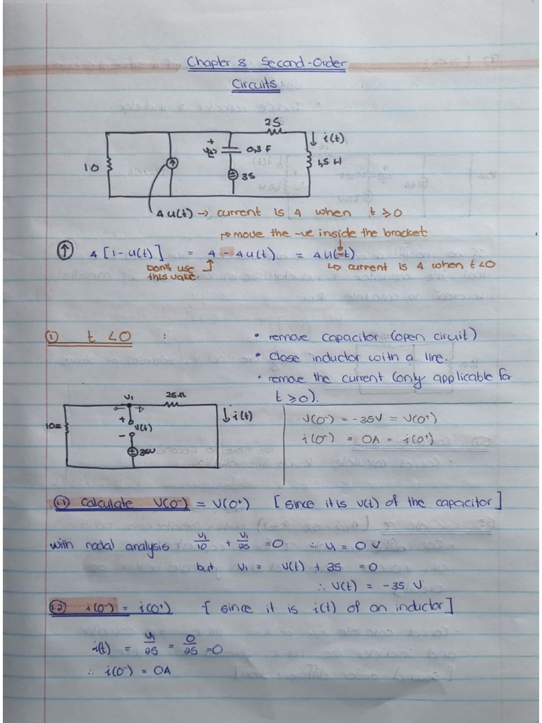 EIR second-order circuits example 1 | PDF