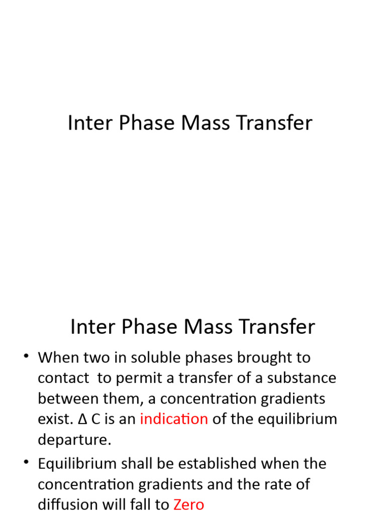 Lecture 7 Interface Mass Transfer | PDF | Science & Mathematics