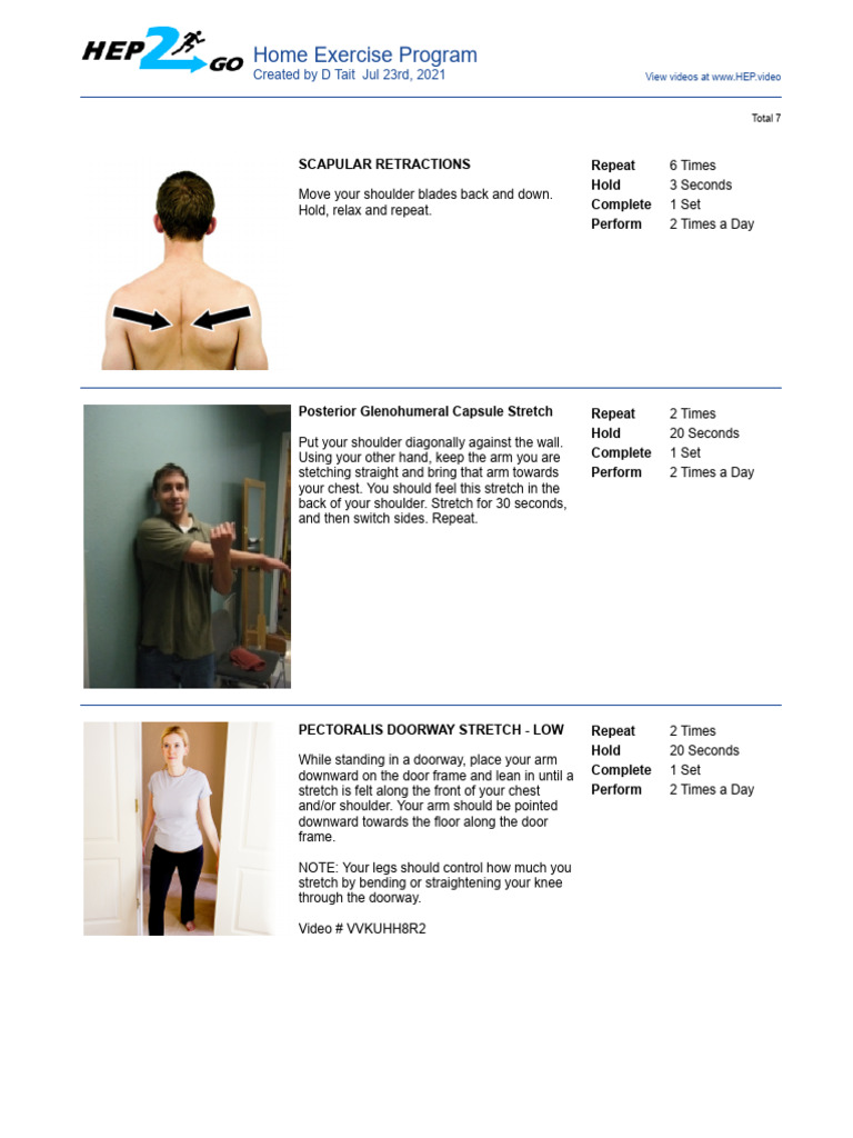 Shoulder Rehabilitation Exercises | PDF | Elbow | Anatomical Terms Of ...