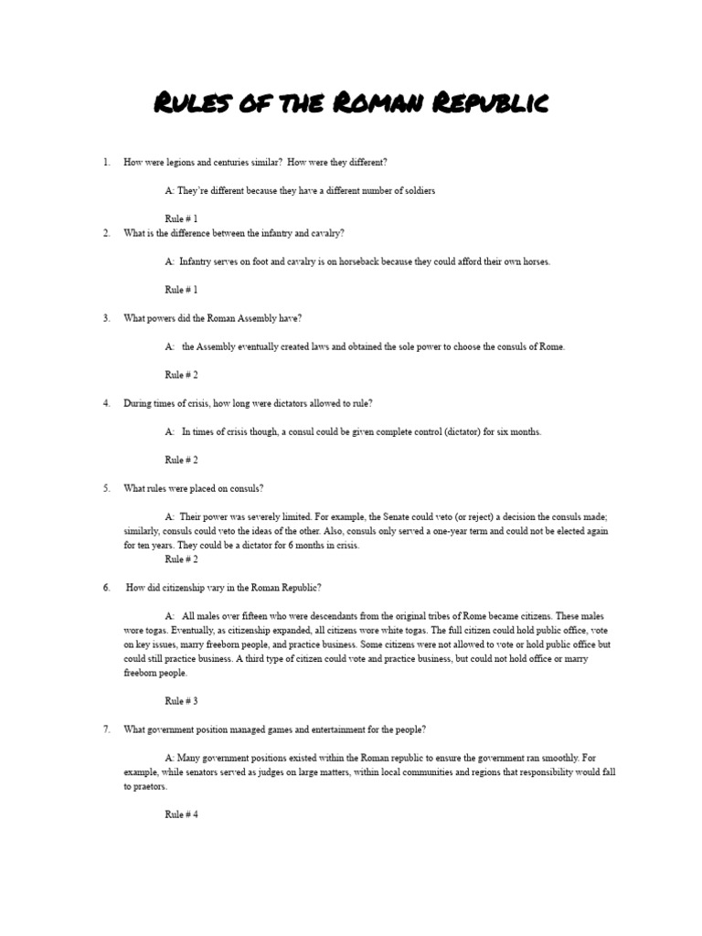 Rules of The Roman Republic | PDF | Roman Republic | Ancient Rome