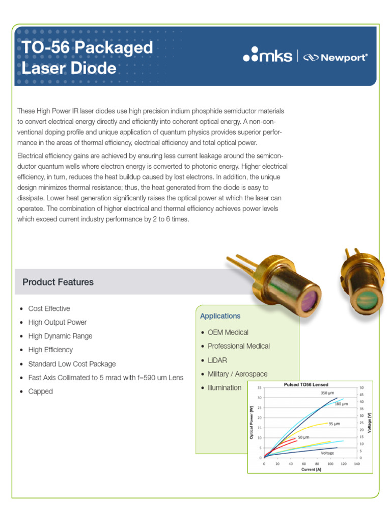 High Power TO-56 Laser Diodes | PDF | Laser | Laser Diode