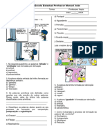 Atividade Sobre Formação de Palavras - 8º Ano e v Período