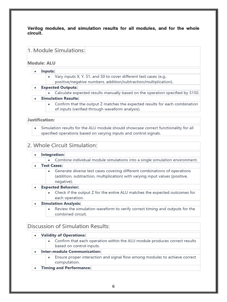 ALU Module Design and Simulation Results | PDF | Simulation ...