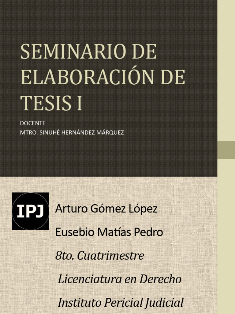 Seminario de Elaboración de Tesis I | PDF