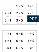 Times Tables Printable Flashcards