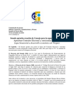 Senado Aprueba Creación de Consejo para La Seguridad de La Isla Aprueban Contralor Electoral y Enmiendan El Código Lupa Senatorial A Desarrollo Económico de Vieques