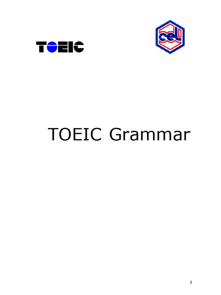 Toeicgrammar Pdf Grammatical Tense Pronoun