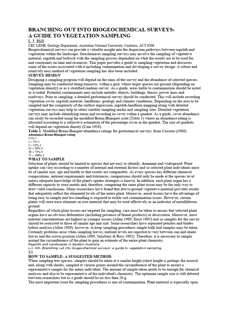 Branching Out Into Biogeochemical Surveys | PDF | Leaf | Sediment