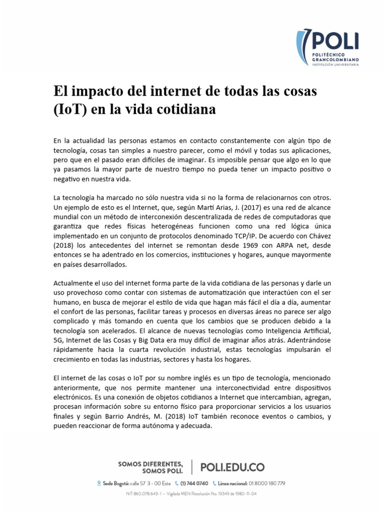 Impacto del IoT en la Vida Cotidiana | PDF | Internet de las Cosas ...