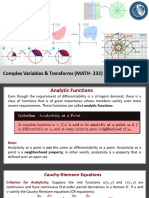 Lecture # 13 (Analytic Functions and Applications)