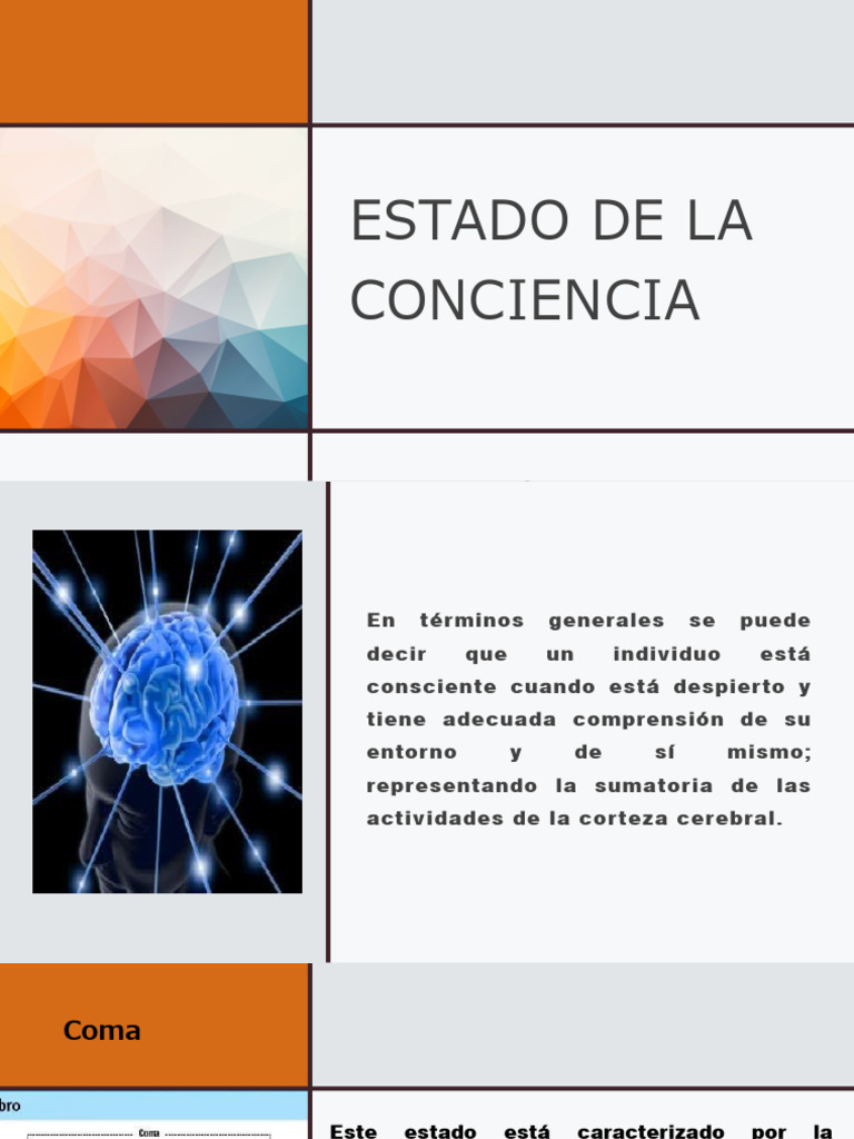 Estado de La Conciencia | PDF | Coma | Conciencia