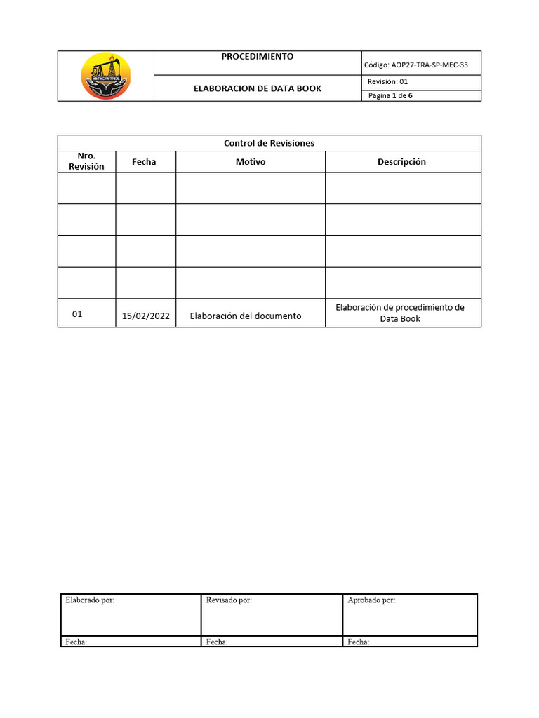 Procedimiento para Elaborar Data Book | PDF | Tecnología