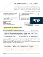 Orthogonalité et distances dans l’espace (cours)