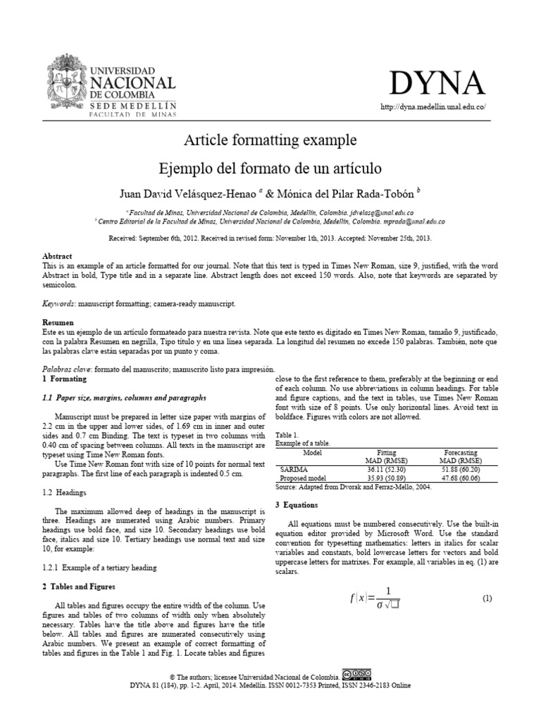 Article Formatting Guide | PDF | Text | Publishing