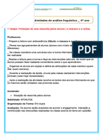 SEQUENCIA  DE ATIVIDADES DE ANÁLISE LÍNGUISTICA  PARA TRABALHAR COM ALUNOS DO 4º E 5º ANO ABRIL DE 2024